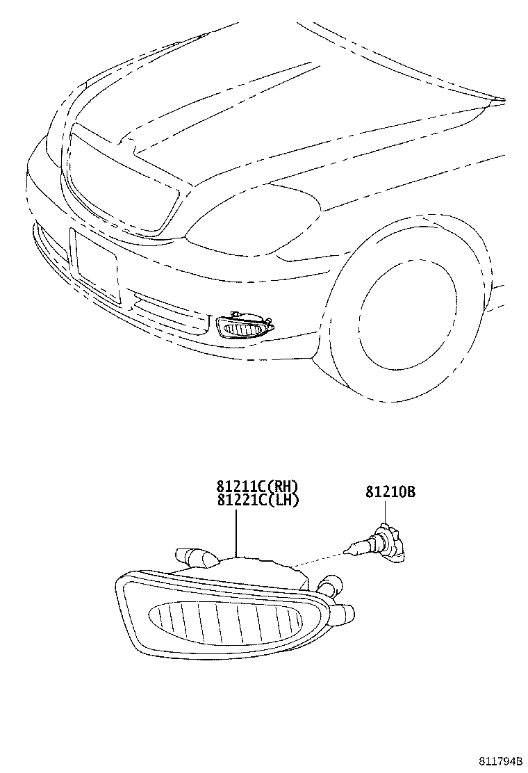 81211-51060 LAMP UNIT, FOG LAMP, RH product image