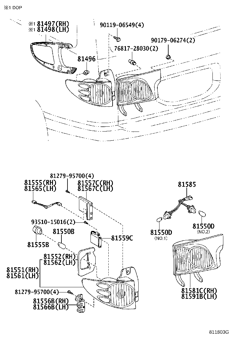 81595-28210 SOCKET & WIRE, REAR LAMP product image