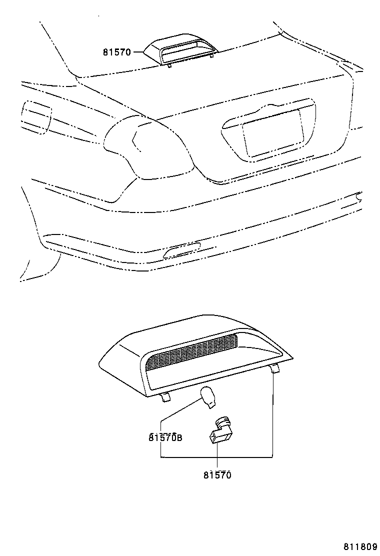 81570-22170-B0 LAMP ASSY, CENTER STOP product image