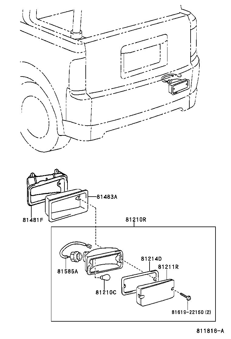 81581-52040 LENS, REAR FOG LAMP product image
