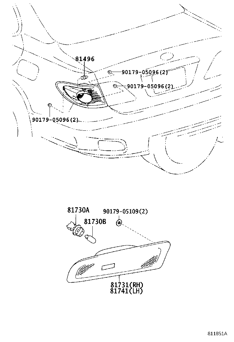 81550-33440 LAMP ASSY, REAR COMBINATION, RH product image
