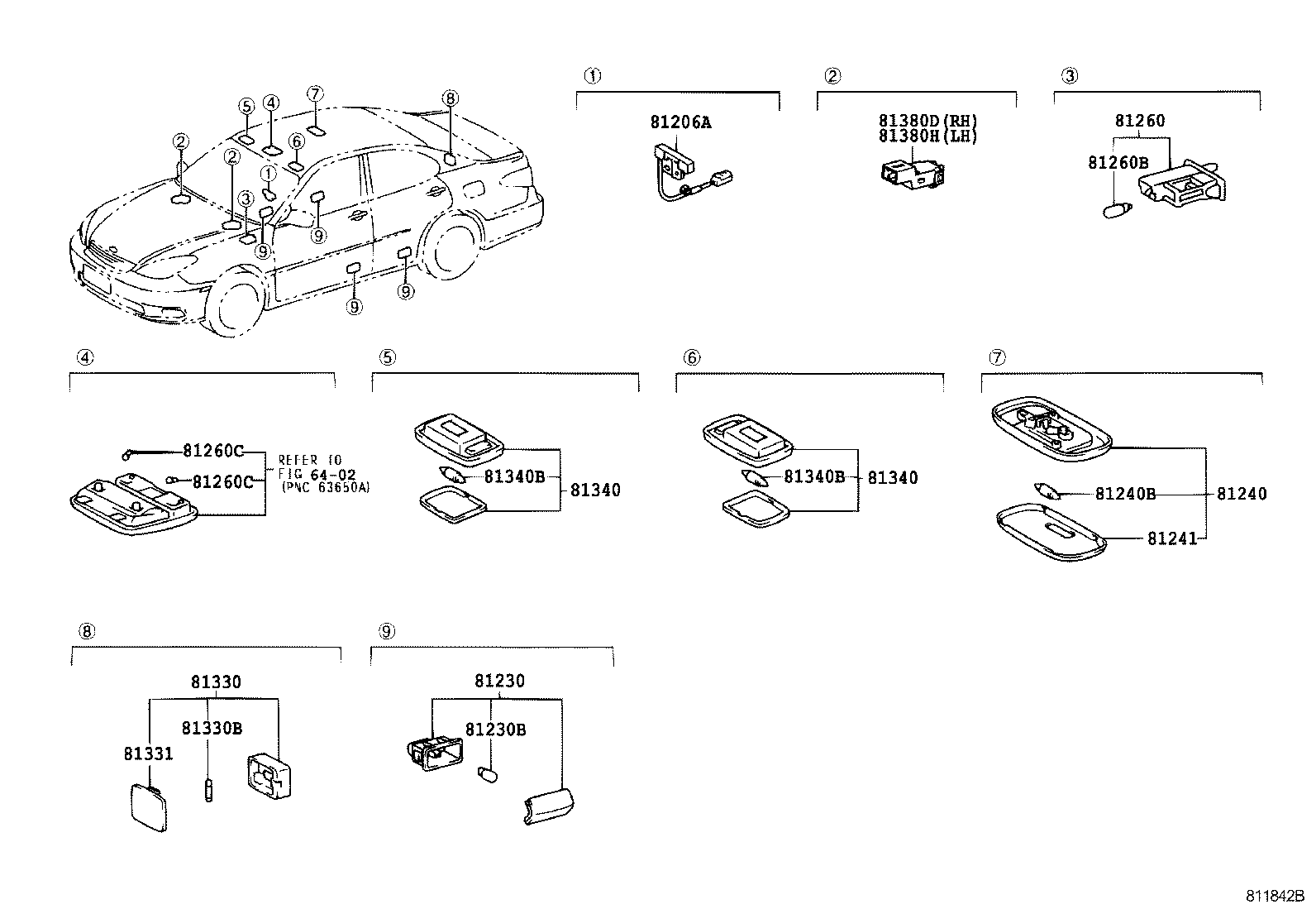 81206-33010 LAMP SUB-ASSY, CONSOLE BOX product image