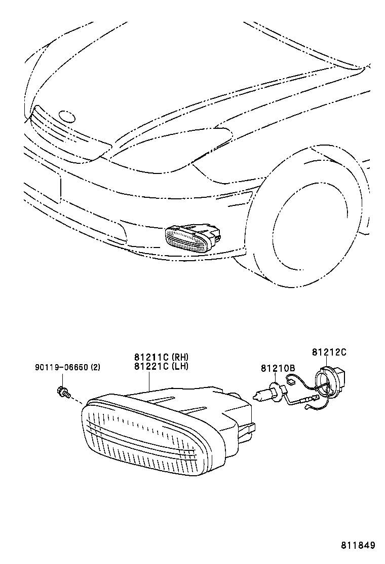 81211-AC040 LAMP UNIT, FOG LAMP, RH product image