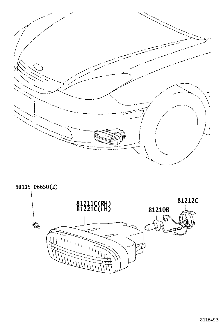 81211-33180 LAMP UNIT, FOG LAMP, RH product image