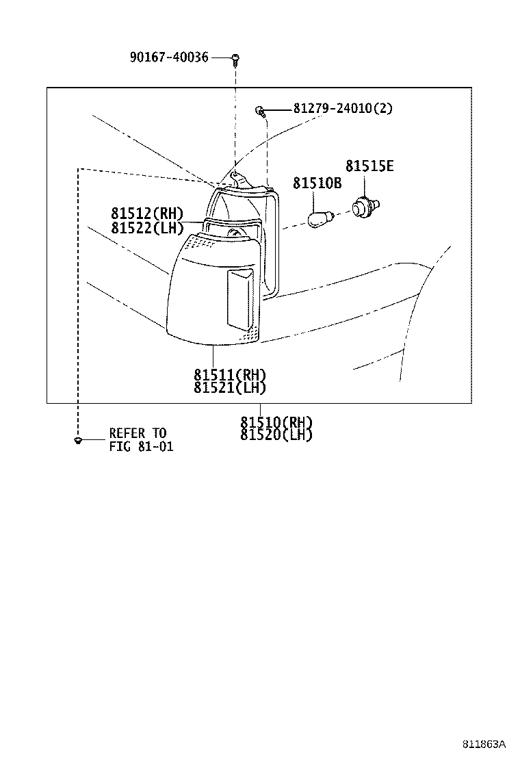 81520-43010 LAMP ASSY, FRONT TURN SIGNAL, LH product image