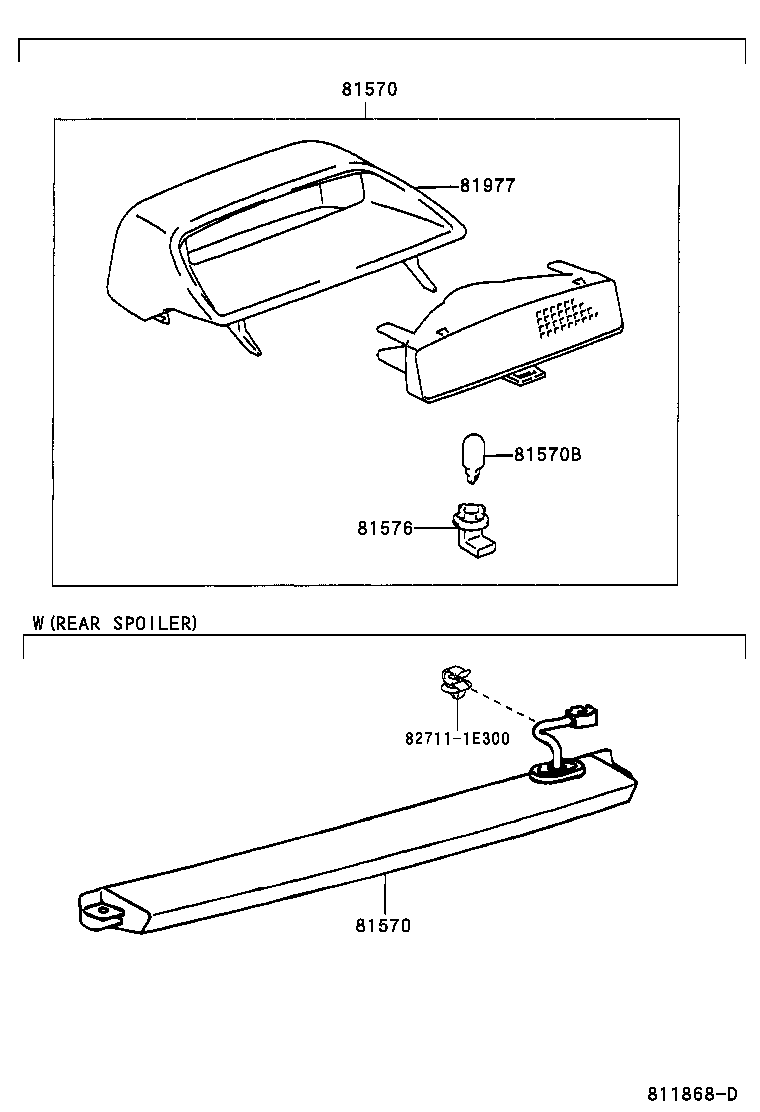 Toyota 81570-AA020 LAMP ASSY, CENTER STOP
