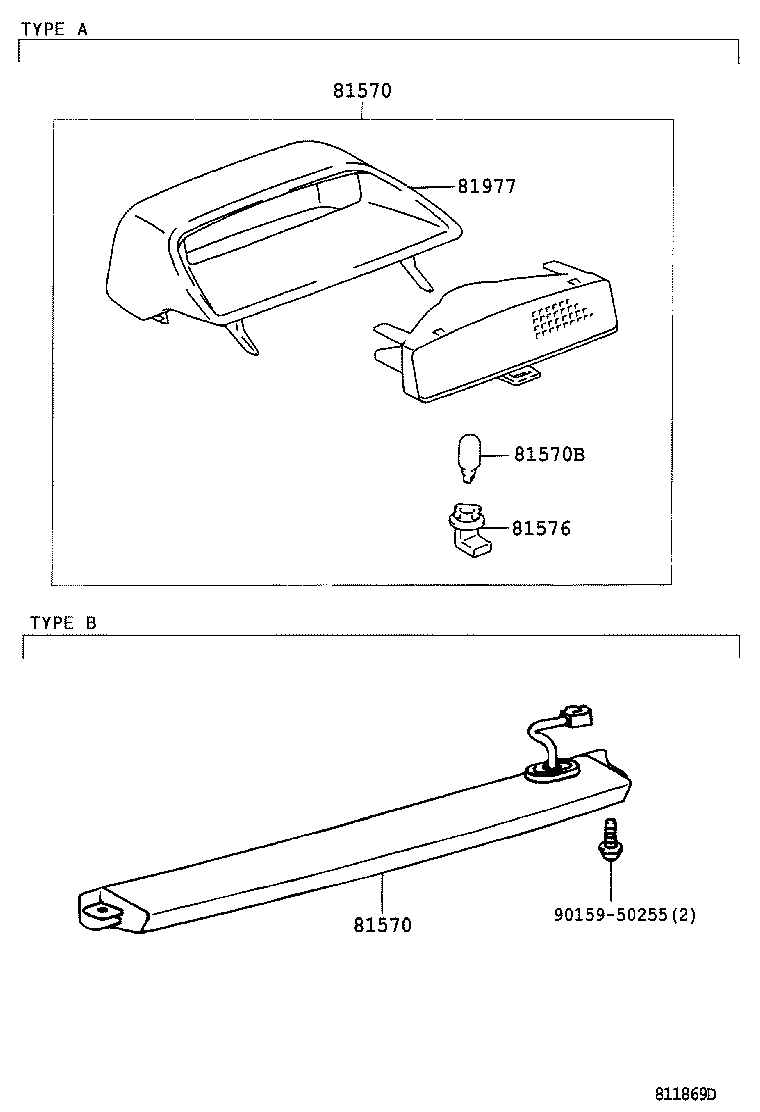 Toyota 81570-AA010 LAMP ASSY, CENTER STOP