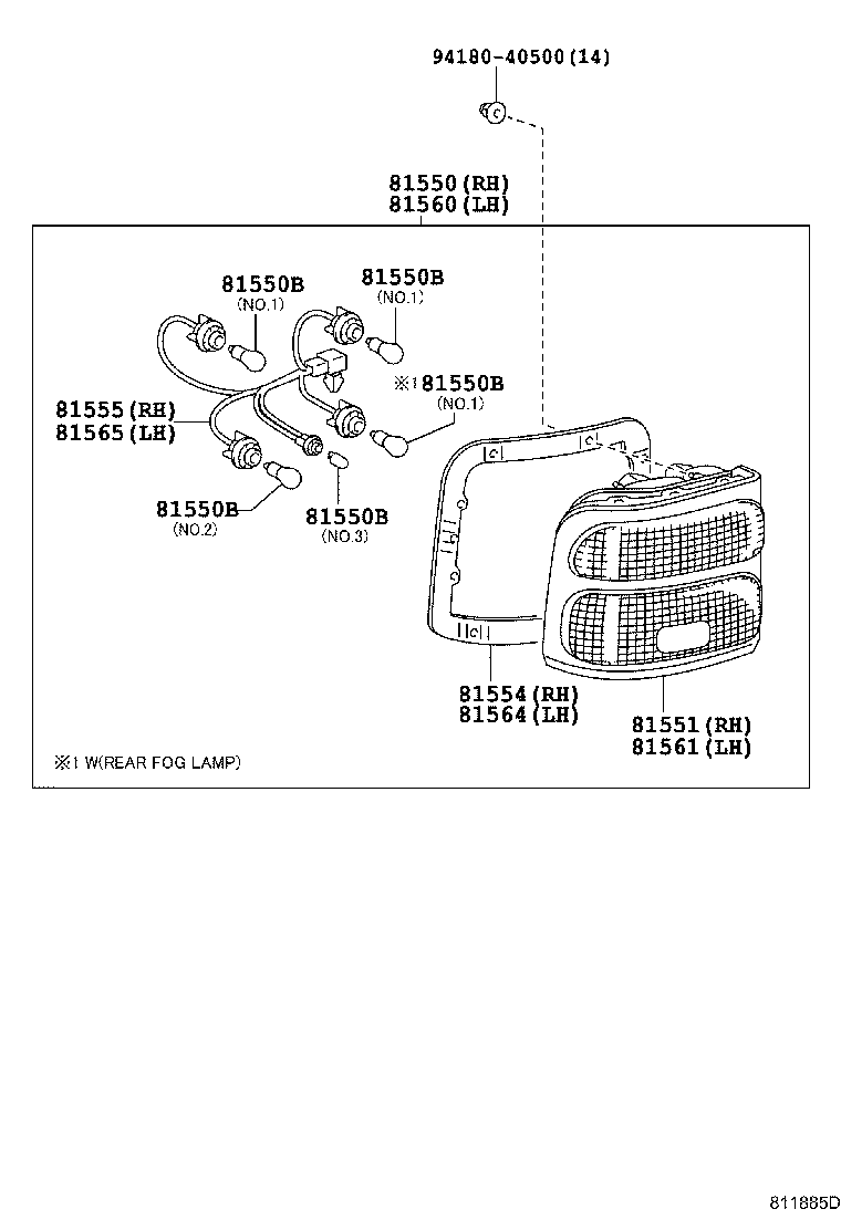 81550-36330 LAMP ASSY, REAR COMBINATION, RH product image