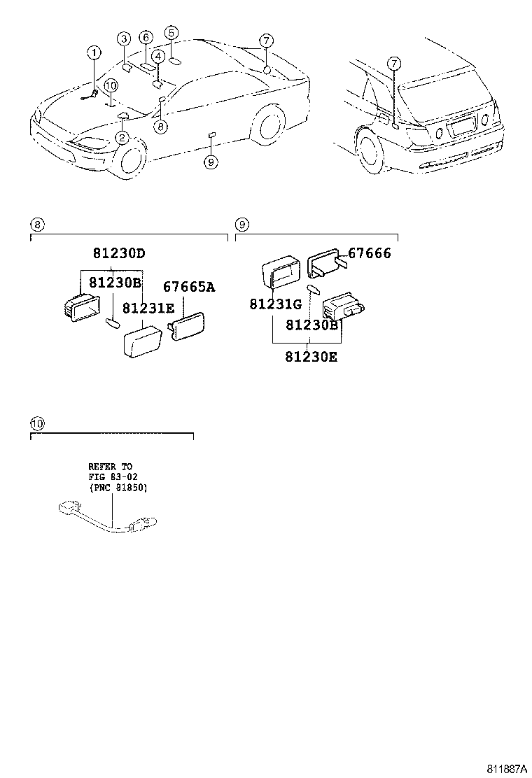 67666-22010 REFLECTOR, FRONT DOOR TRIM, LH product image