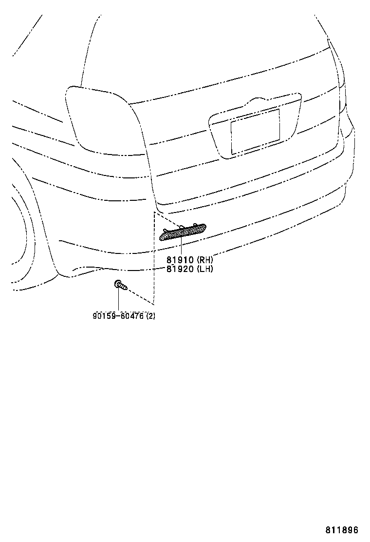 81920-21040 REFLECTOR ASSY, REFLEX, LH product image