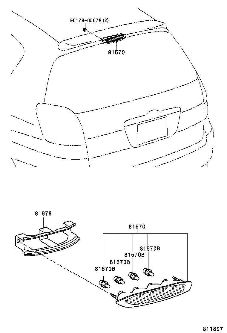 81978-13020 BRACKET, STOP CENTER product image