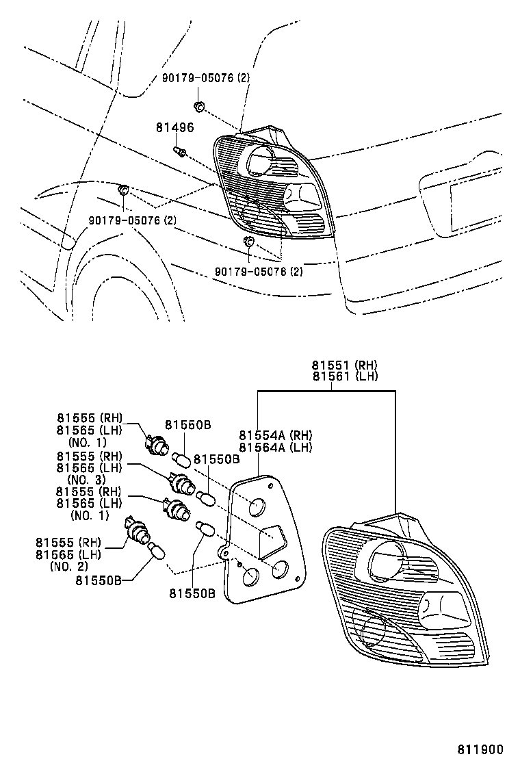81551-13530 LENS, REAR COMBINATION LAMP, RH product image