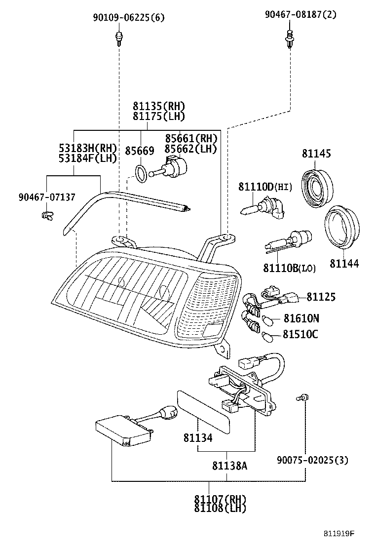 53183-30120 SEAL, HEADLAMP COVER, RH product image