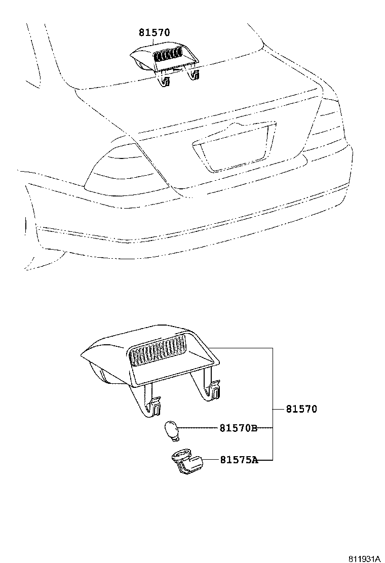 81570-13160 LAMP ASSY, CENTER STOP product image