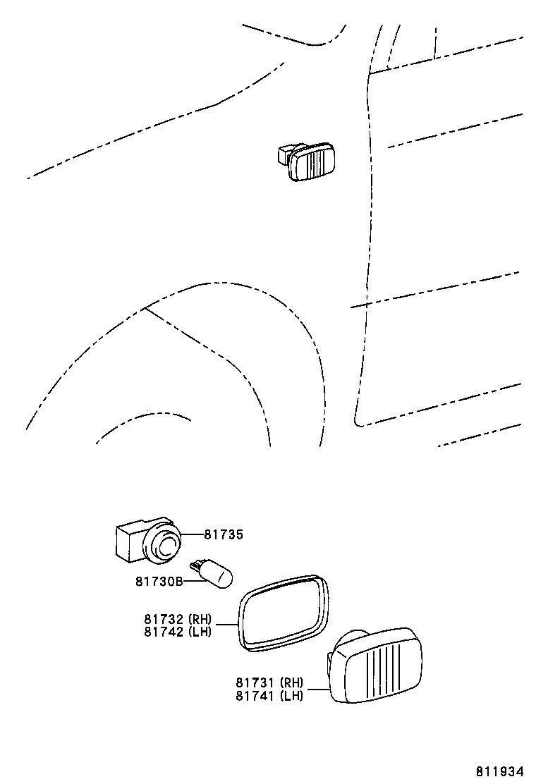 81731-02022 LENS, SIDE TURN SIGNAL LAMP, RH product image