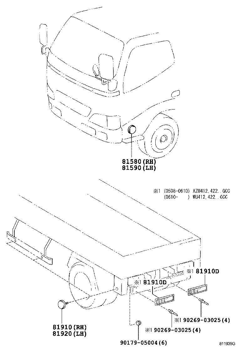 81910-37060 REFLECTOR ASSY, REFLEX, REAR product image