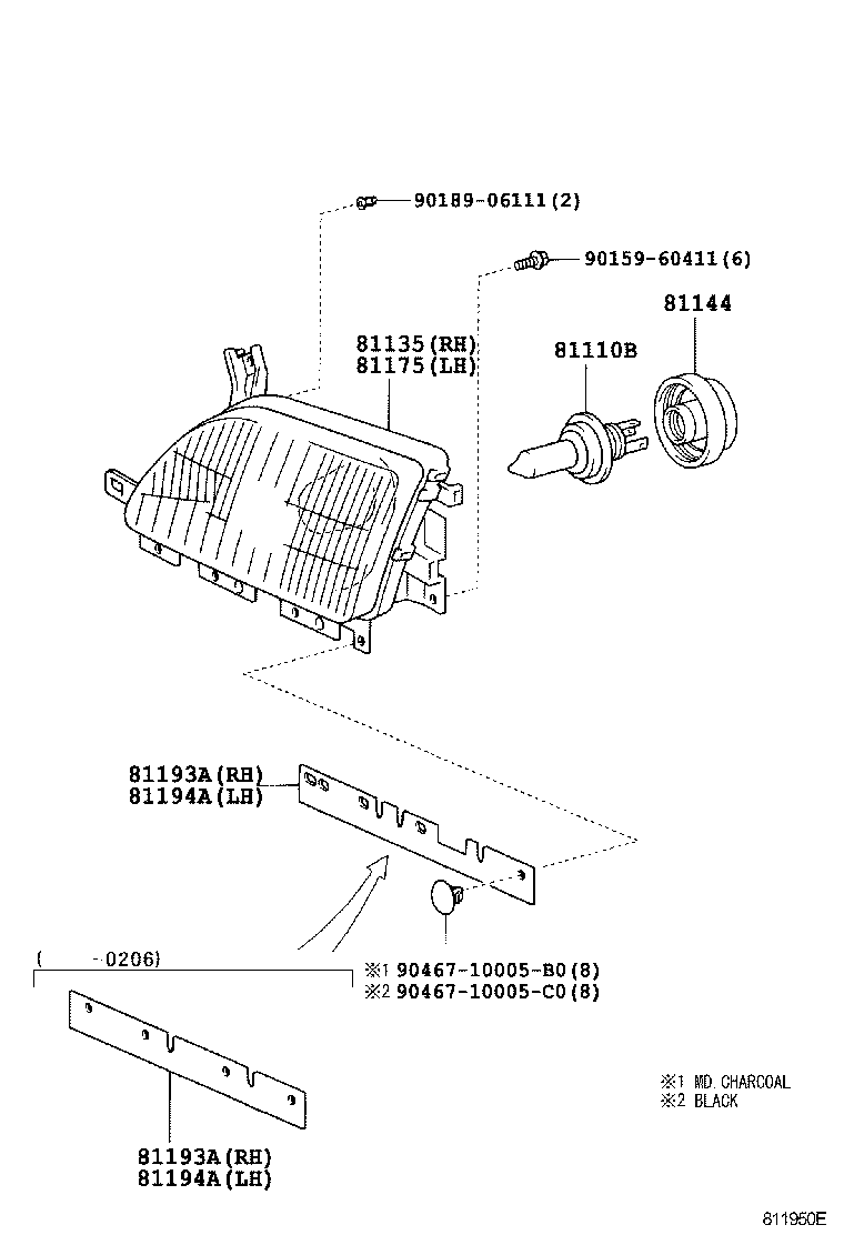 81130-37181 UNIT ASSY, HEADLAMP, RH product image