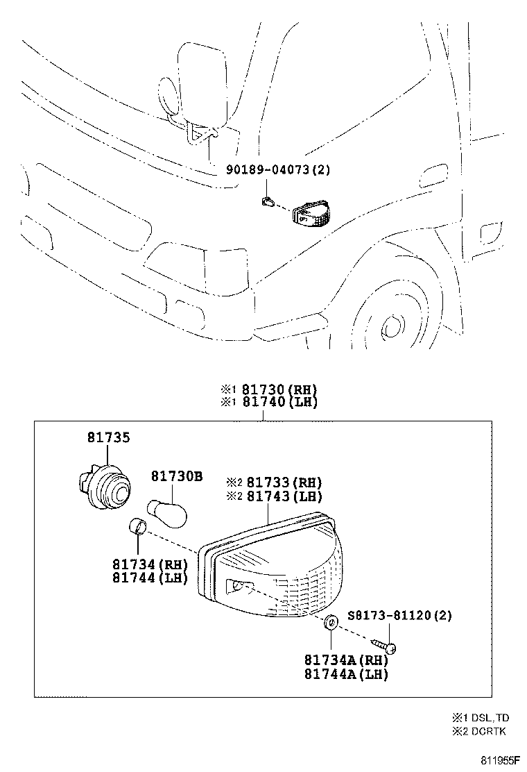 S8167-31061 BODY, SIDE TURN SIGNAL LAMP, RH product image