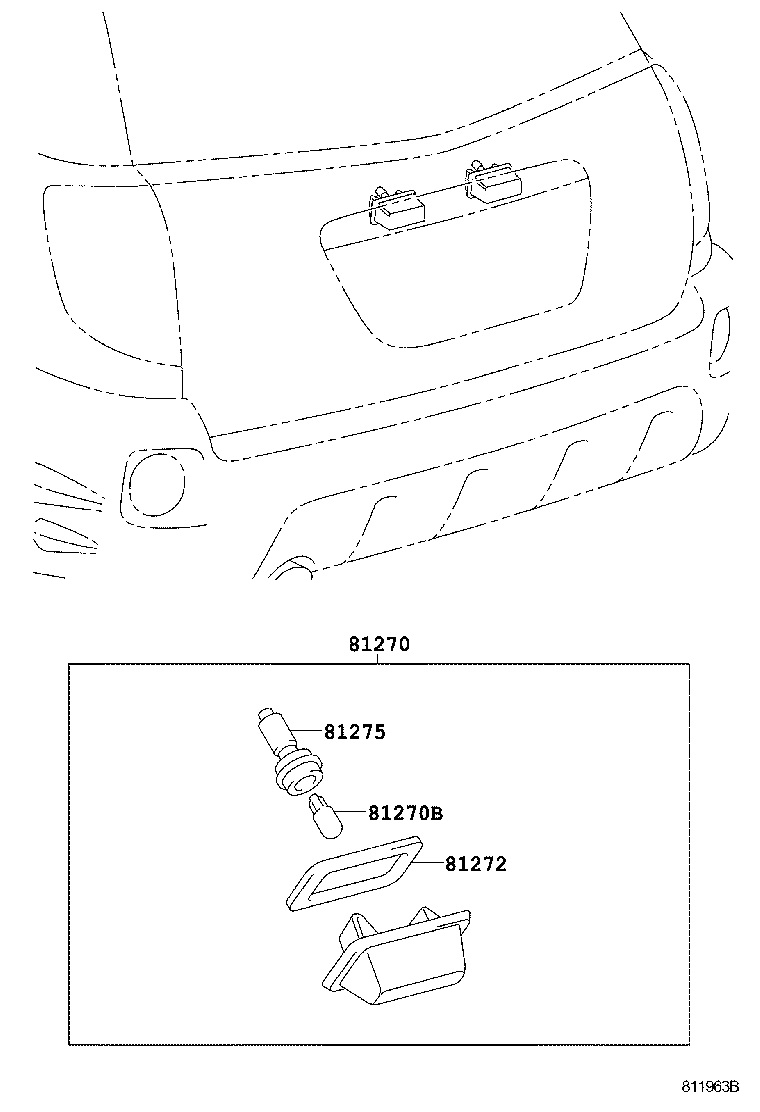 81270-01070 LAMP ASSY, LICENSE PLATE product image
