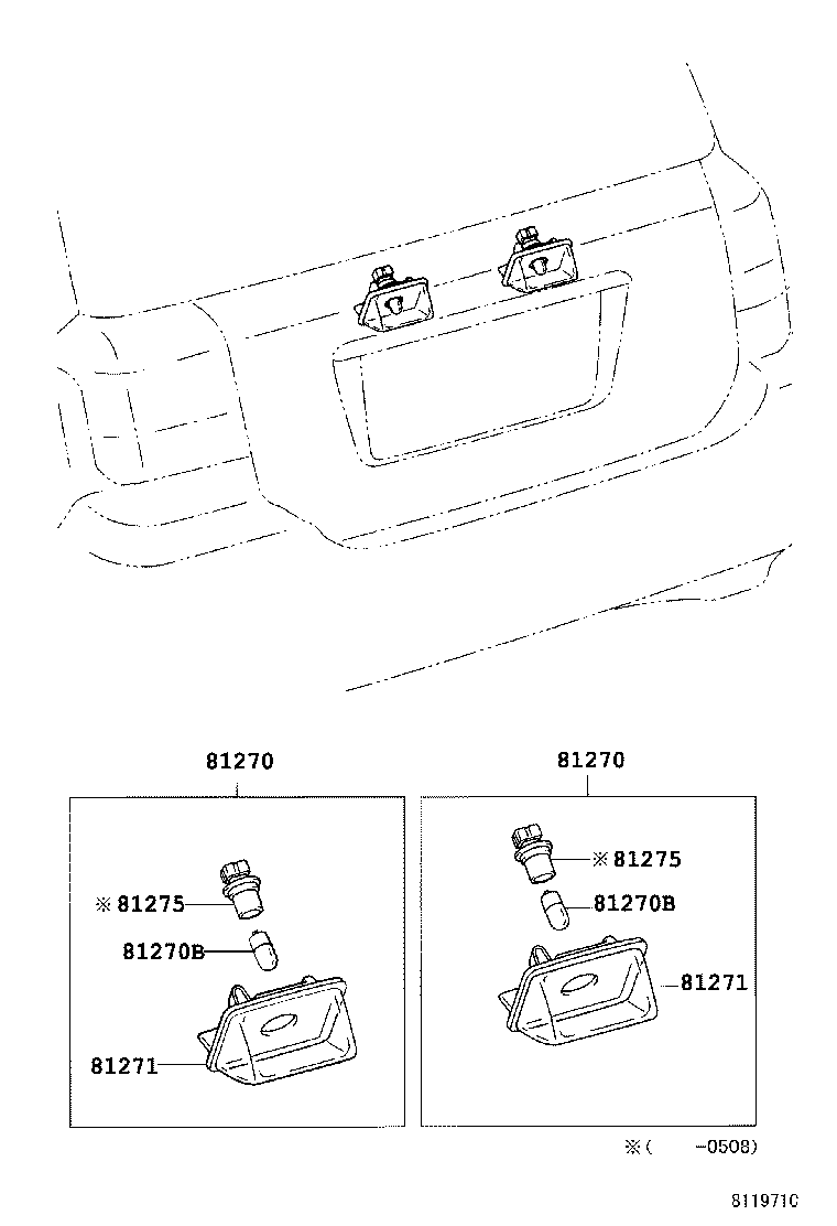81270-02071 LAMP ASSY, LICENSE PLATE product image