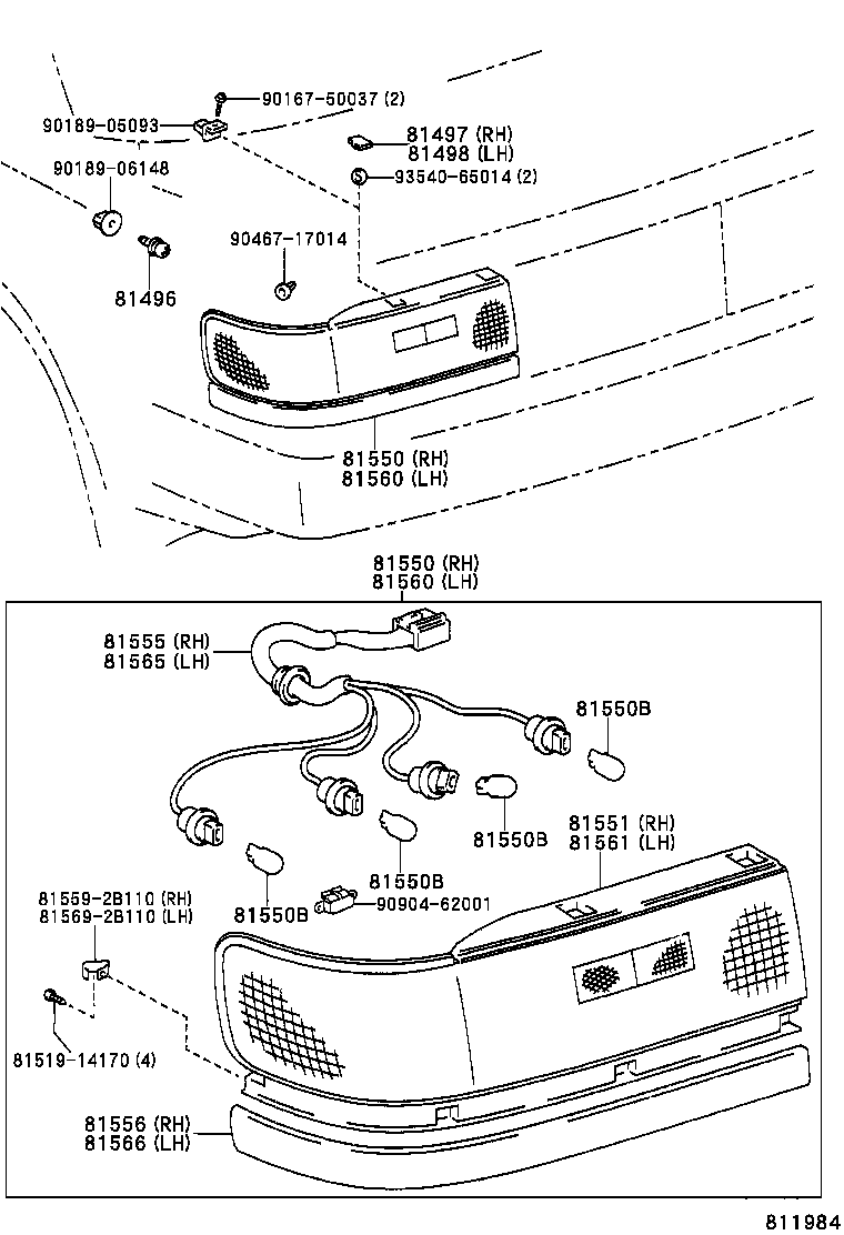 81497-20040 COVER, REAR COMBINATION LAMP, RH product image