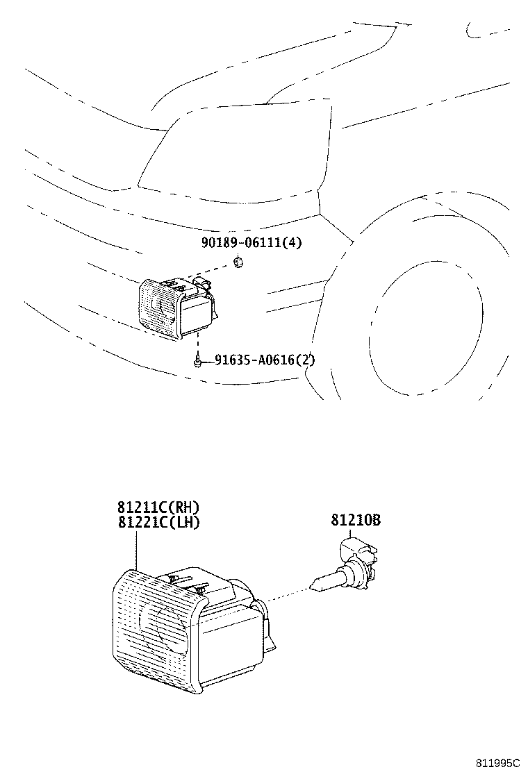 81482-28030 BRACKET, FOG LAMP, LH product image