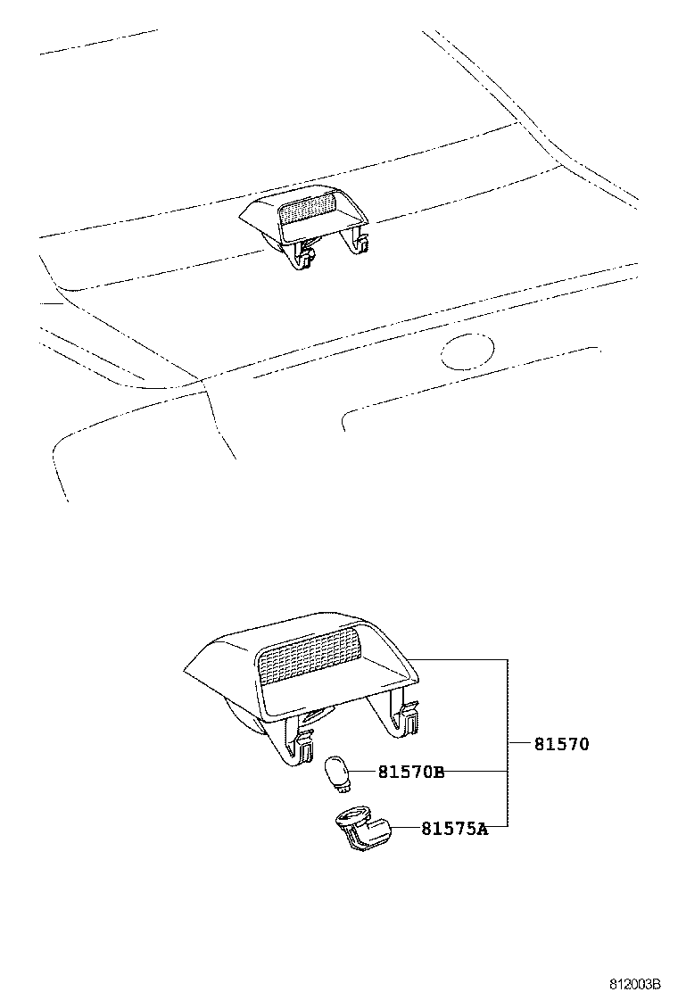 81570-20420-B0 LAMP ASSY, CENTER STOP product image