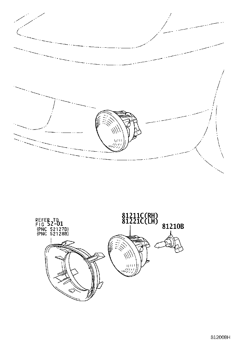 81211-20470 LAMP UNIT, FOG LAMP, RH product image