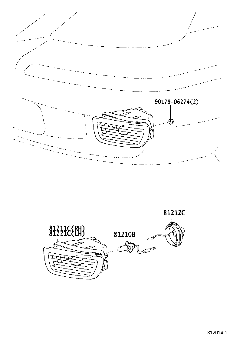 81211-20470 LAMP UNIT, FOG LAMP, RH product image