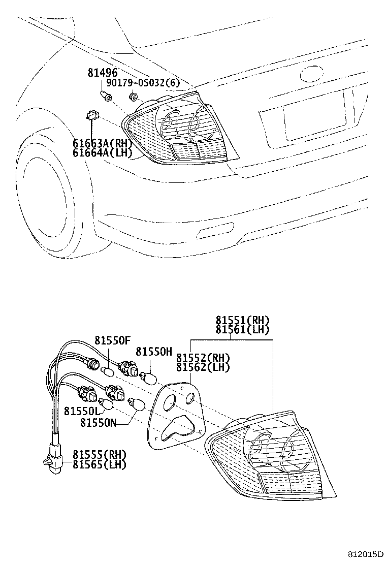 81585-20280 SOCKET & WIRE, REAR LAMP product image