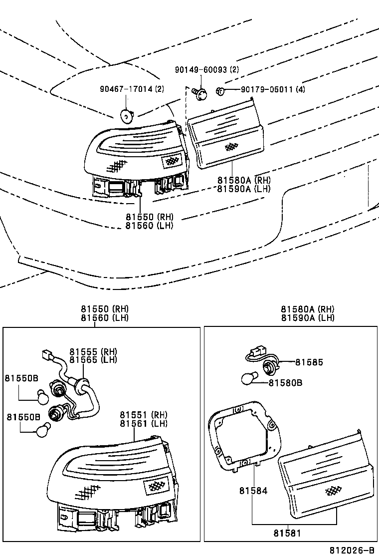 81590-20140 LAMP ASSY, REAR, LH product image