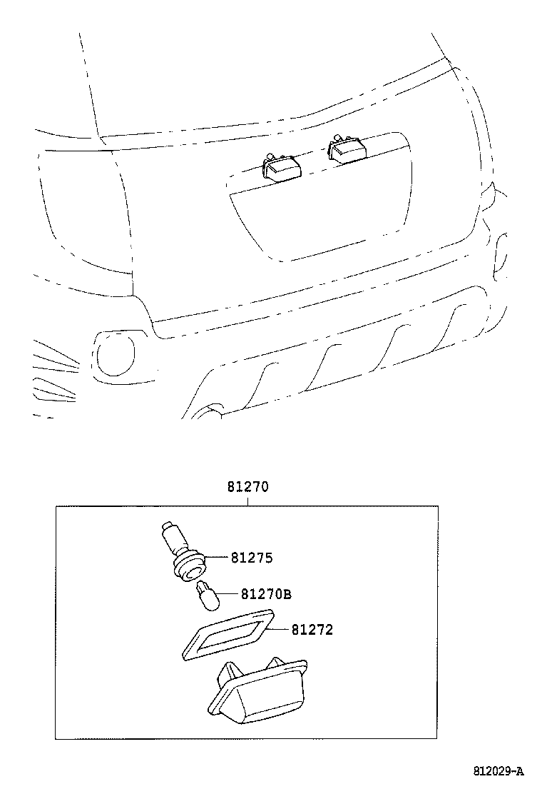 Toyota 81270-01070 LAMP ASSY, LICENSE PLATE