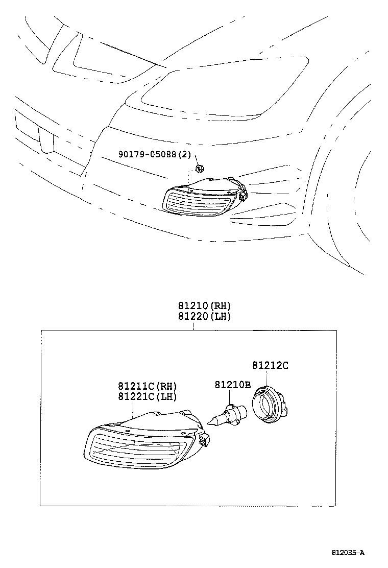 Toyota 81220-AA011 LAMP ASSY, FOG, LH