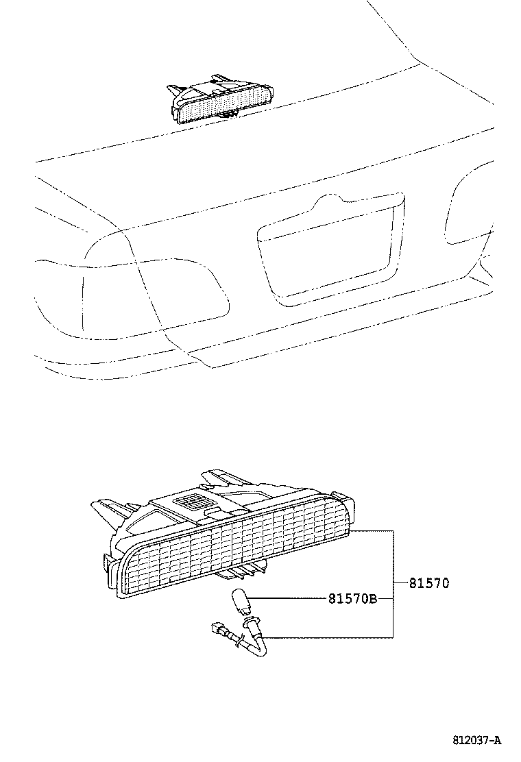 Toyota 81570-12361 LAMP ASSY, CENTER STOP
