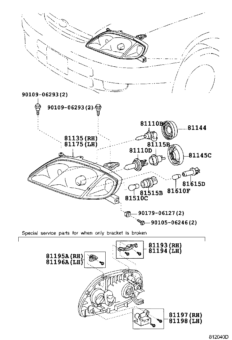 90069-81023 COVER, HEADLAMP, NO.1 product image