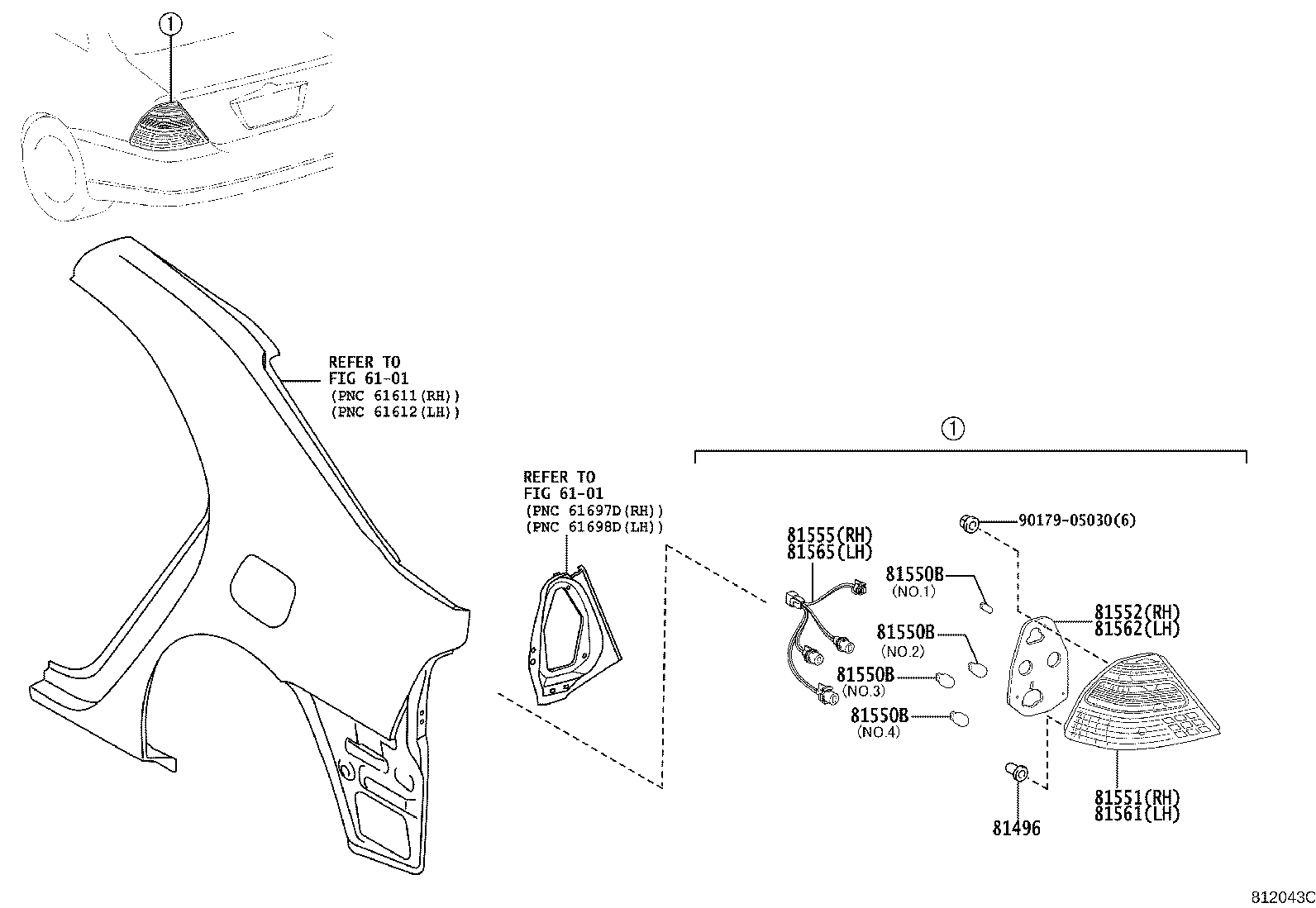 90080-81068 BULB(FOR REAR COMBINATION LAMP) product image