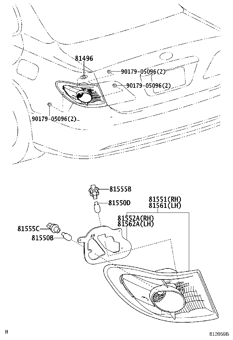 81561-33300 LENS, REAR COMBINATION LAMP, LH product image