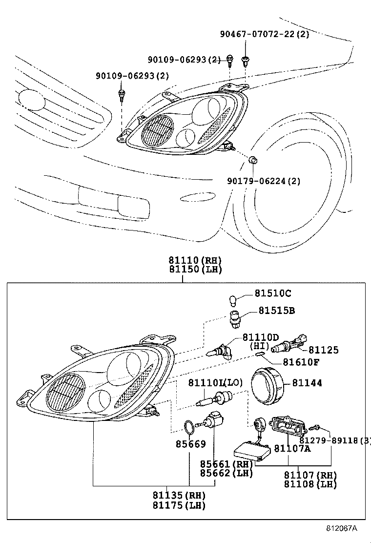 81150-24110 HEADLAMP ASSY, LH product image