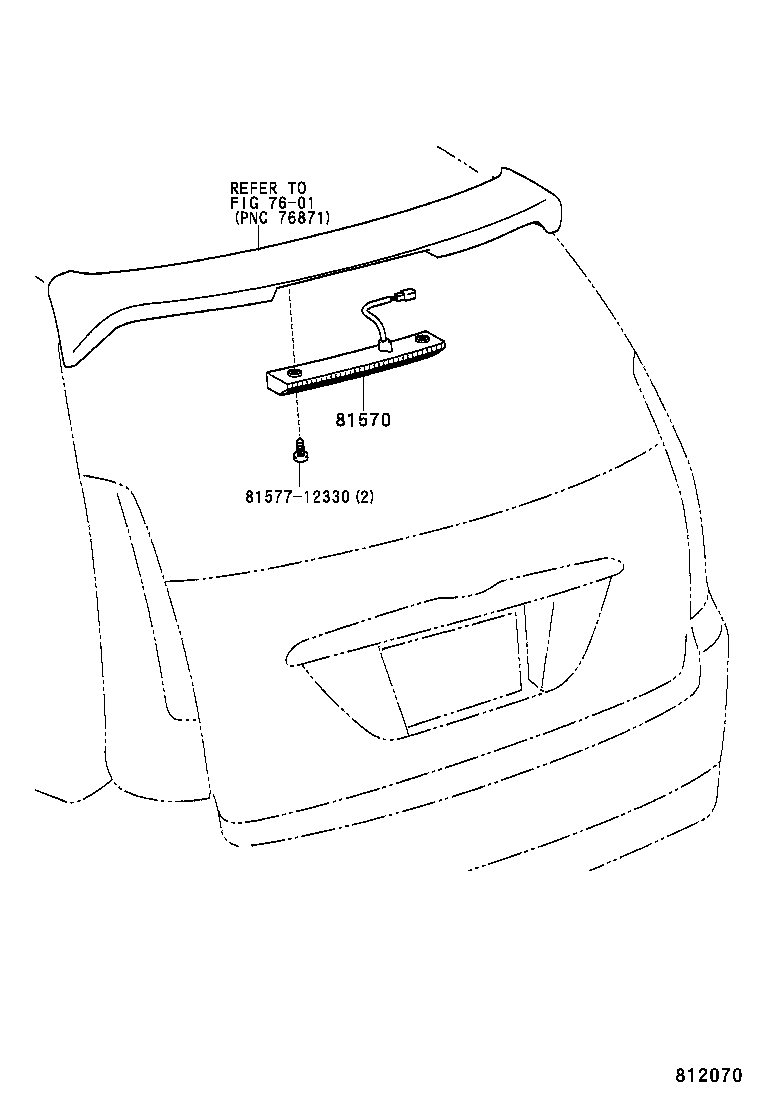 81570-22230 LAMP ASSY, CENTER STOP product image
