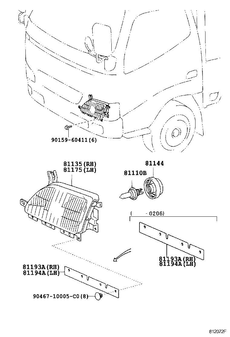 81150-37201 HEADLAMP ASSY, LH product image