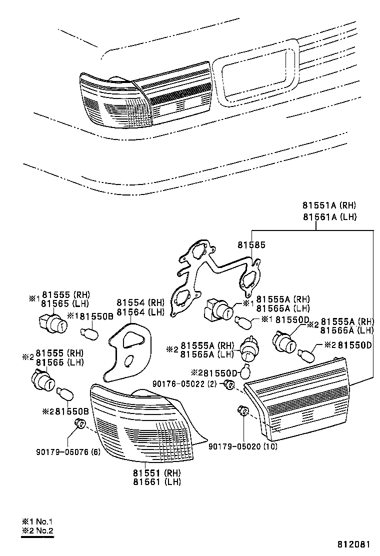 81595-30232 SOCKET & WIRE, REAR LAMP product image