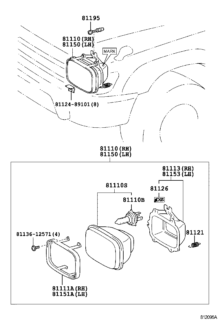 81130-35360 UNIT, HEADLAMP, RH product image