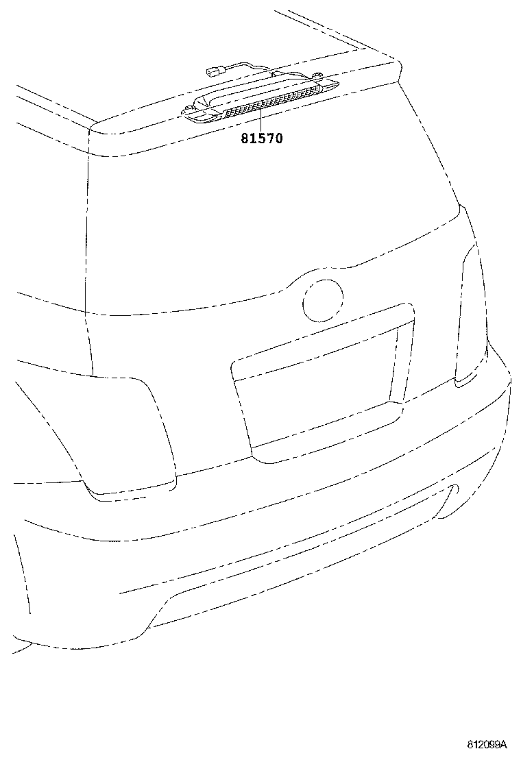 Toyota 81570-52130 LAMP ASSY, CENTER STOP