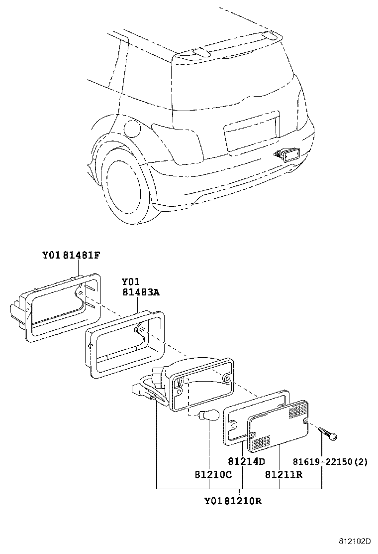 81480-52020 LAMP ASSY, REAR FOG product image
