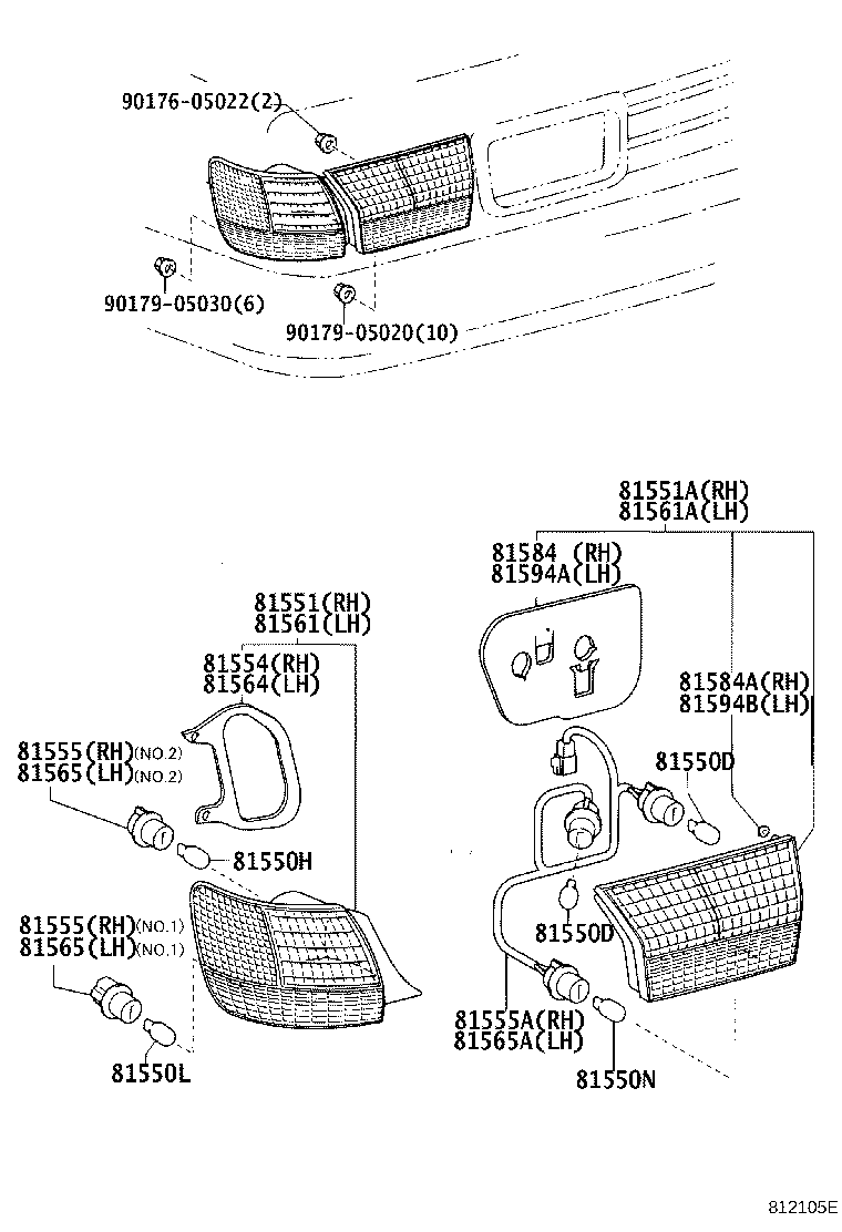 81585-30302 SOCKET & WIRE, REAR LAMP product image