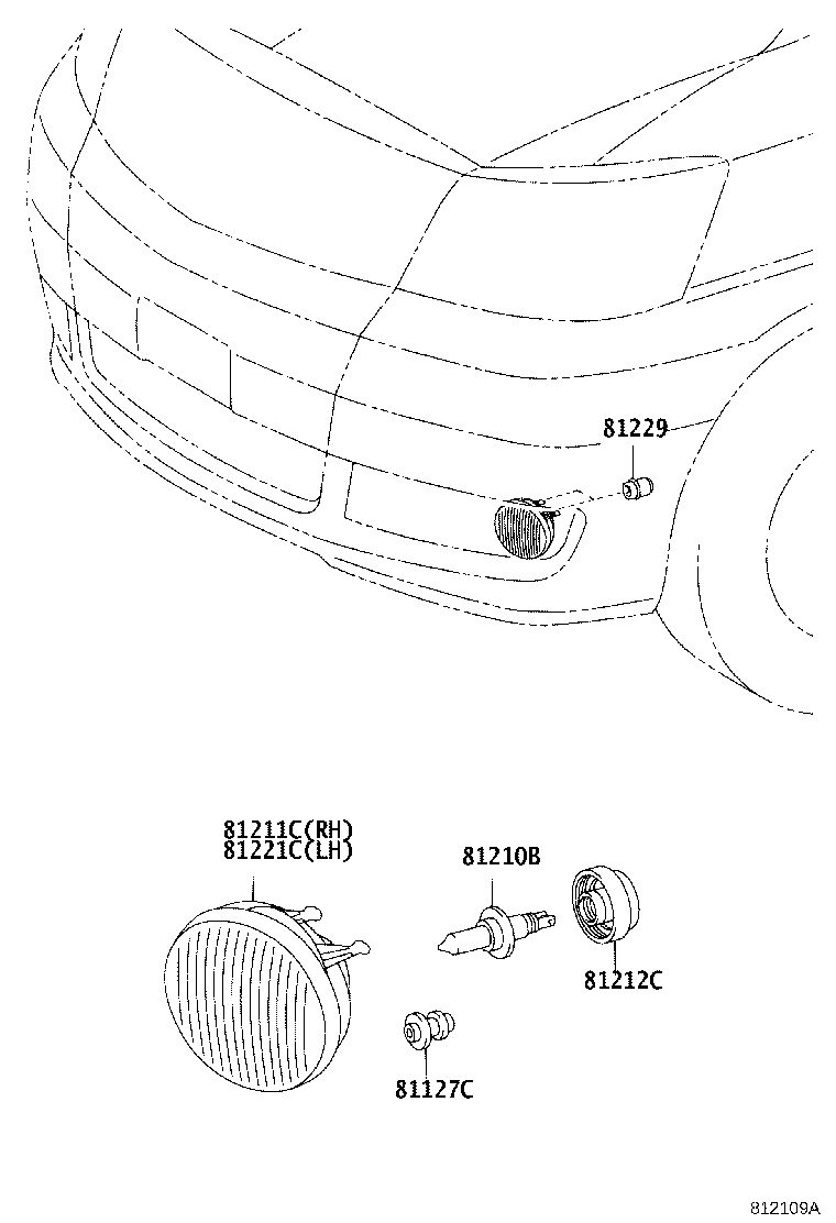 81211-58030 LAMP UNIT, FOG LAMP, RH product image
