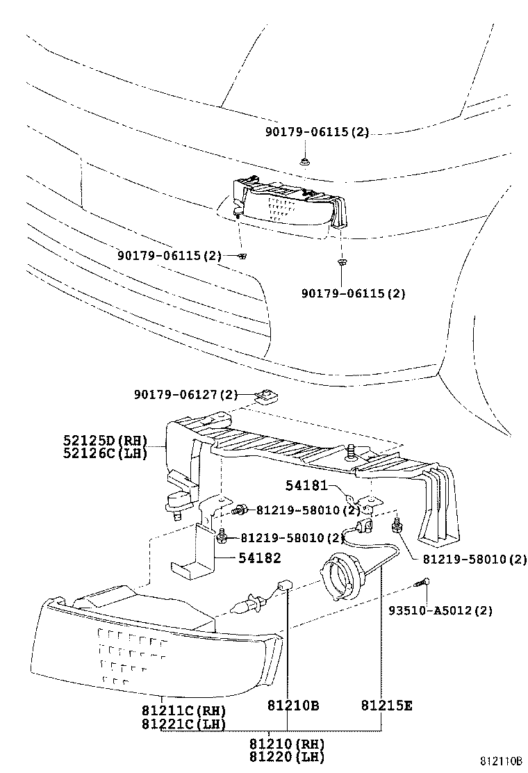 52126-58010 BRACKET, FOG LAMP MOUNTING, LH product image