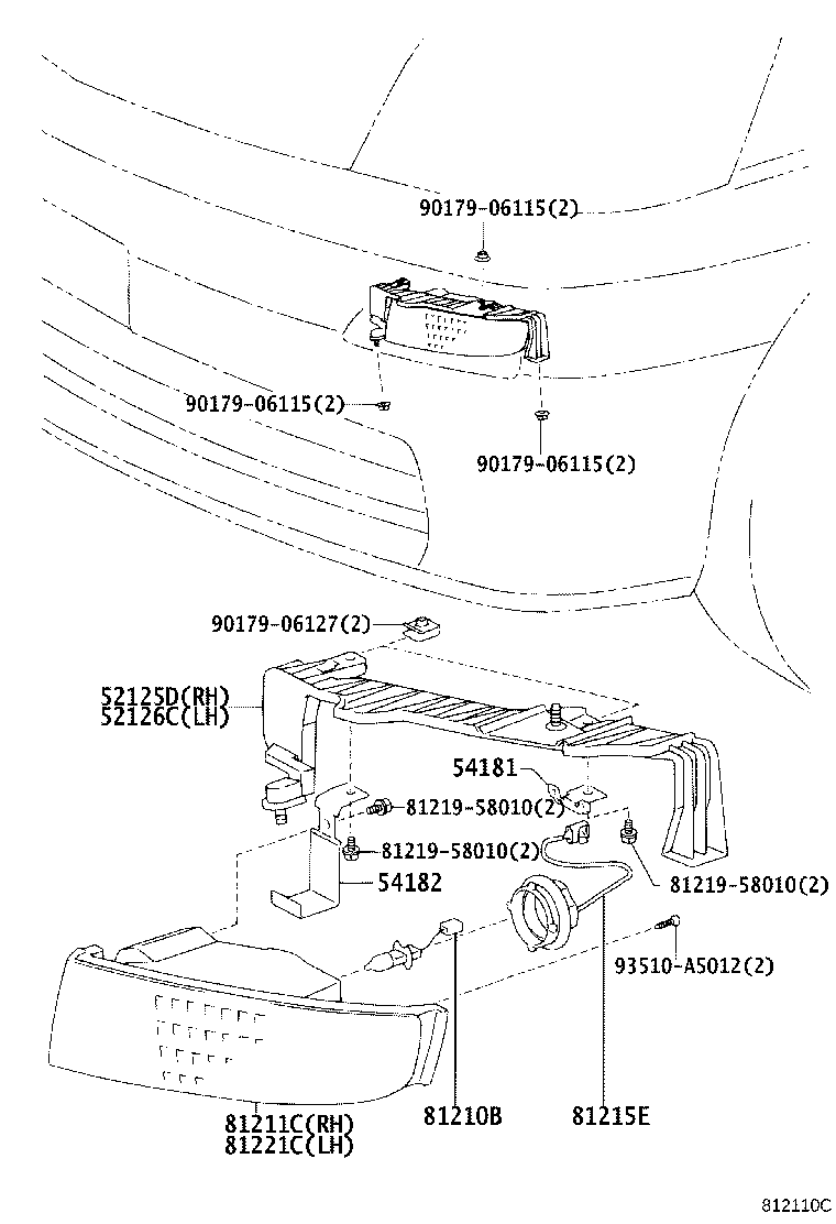 81211-58030 LAMP UNIT, FOG LAMP, RH product image