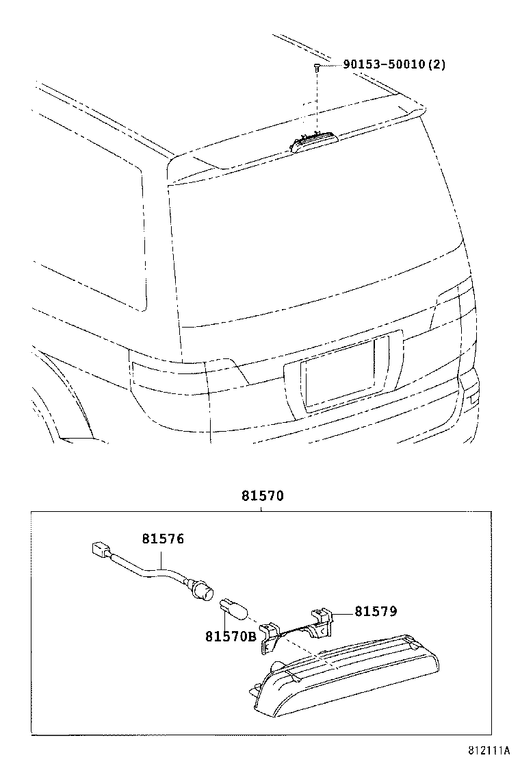 81570-58010 LAMP ASSY, CENTER STOP product image