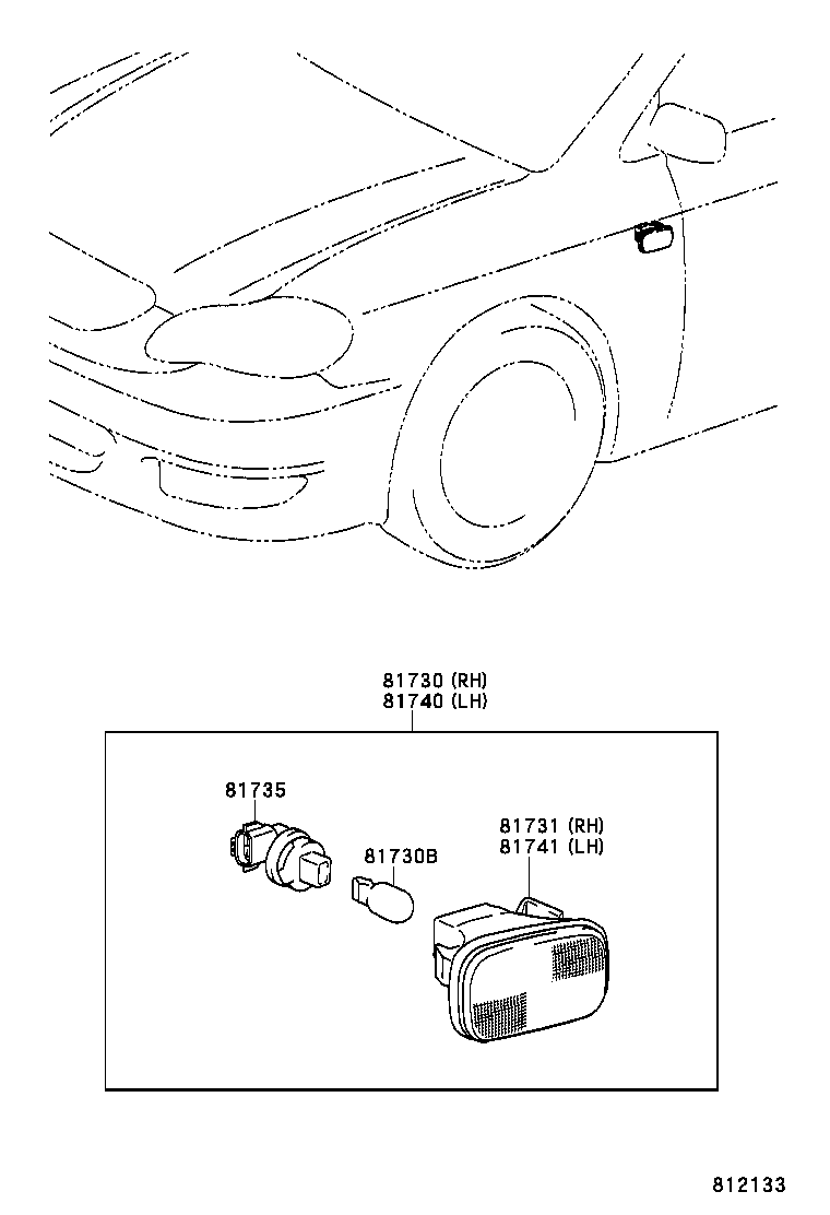 90069-81032 SOCKET AND WIRE, SIDE TURN SIGNAL LAMP product image